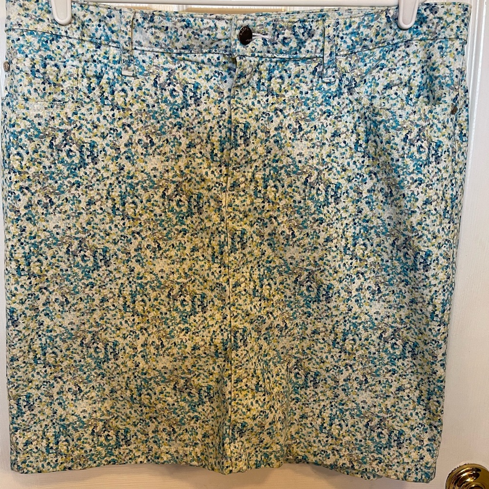 Floral Blue and Yellow Skirt by Lee Roders 16